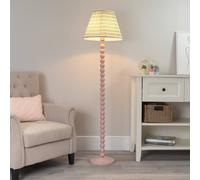 ValueLights | Rose Pink Bobbin Stem Standing Floor Lamp with Pink Aztec Pleated Shade | Floor Lamps & Torchieres, Home Décor & Improvement Essential