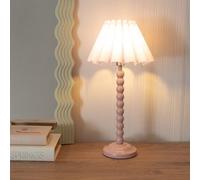 Valuelights Bobbins Painted Rose Table Lamp With Lilac Scallop Tapered Lamp Shade And Led Bulb