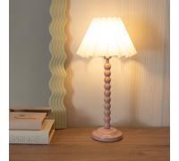 ValueLights Bobbins Painted Rose Table Lamp with Scallop Tapered Lamp Shade in White ValueLights White