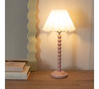 ValueLights Bobbins White Scallop Taper Shade Painted Rose Table Lamp