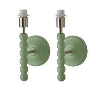 Bobbins Pair of Pastel Bobble Style Wall Light Bases ValueLights Pale Green One Size