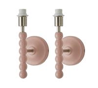 ValueLights Bobbins Pair of Pastel Bobble Style Wall Light Bases in Pale Pink ValueLights Pale Pink