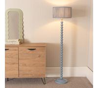 Bobbins Powder Blue Floor Lamp with Ruched Pleated Drum Lamp Shade ValueLights Baby Blue One Size