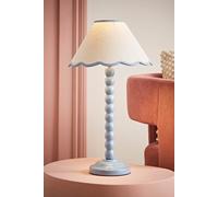 Painted Bobble Table Lamp with Scallop Shade blue