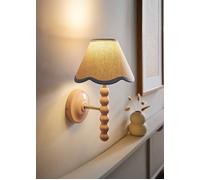 ValueLights Bobbins Rose Pink Bobble Wall Light & Linen Pastel Trim Lamp Shade in Pale Blue ValueLights Pale Blue