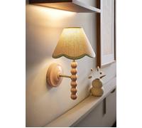 Valuelights Bobbins Rose Pink Bobble Wall Light And Linen Pastel Trim Lamp Shade In Pale Green Pale Green One Size