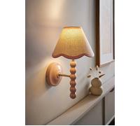 ValueLights Bobbins Rose Pink Bobble Wall Light & Linen Pastel Trim Lamp Shade in Pale Pink ValueLights Pale Pink