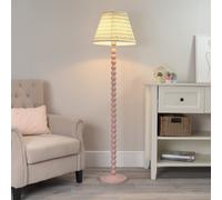 ValueLights | Rose Pink Bobbin Stem Standing Floor Lamp with Pink Aztec Pleated Shade | Floor Lamps & Torchieres, Home Décor & Improvement Essential | Includes Bulb
