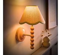 ValueLights Bobbins Rose Pink Wall Light with Linen Trim Lamp Shade & LED Bulb in Pale Green ValueLights Pale Green