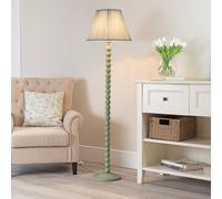 Bobbins Sage Green Floor Lamp with Tapered Fabric Pleated Shade and LED Bulb ValueLights Blue One Size