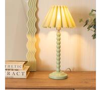 Bobbins Sage Green Table Lamp with Scallop Tapered Lamp Shade and LED Bulb ValueLights Pale Green One Size