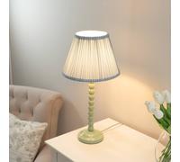 Bobbins Sage Green Table Lamp with Tapered Fabric Pleasted Lamp Shade ValueLights Blue One Size