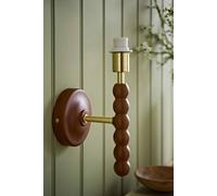 ValueLights Bobbins Wooden Bobble Wall Light Lamp Base in Walnut ValueLights Walnut