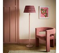 Valuelights Bobble Burgundy Pleated Shade Pink Floor Lamp