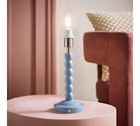 Valuelights Bobble Powder Blue Rechargeable Wooden Table Lamp Base Only