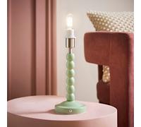 Valuelights Bobble Sage Green Rechargeable Wooden Table Lamp Base Only
