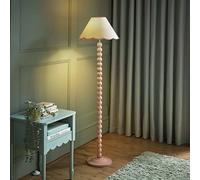 ValueLights Bobble Wooden Statement Floor Lamp - Pink