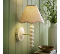 ValueLights Bobble Wooden Wall Light - Cream