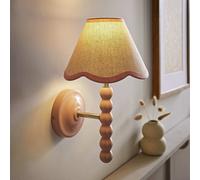 ValueLights Bobble Wooden Wall Light - Soft Pink
