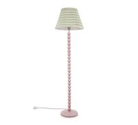 Valuelights Bobbles Rose Pink Bobbin Floor Lamp With Pink Aztec Pleated Shade - Led Bulb Included