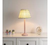 Valuelights Bobbles Rose Pink Bobbin Table Lamp With Pink Aztec Pleated Shade - Led Bulb Included
