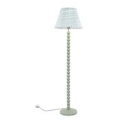 Valuelights Bobbles Sage Green Bobbin Floor Lamp With Green Arrow Pleated Shade