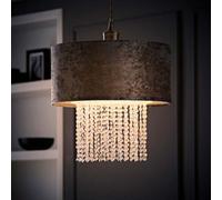 Valuelights Boland Pair Of Silver Ceiling Droplet Shades And Bulbs (D)35Cm