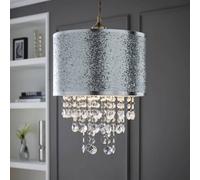Valuelights Bonita Silver Glitter And Jewel Droplet Ceiling Lamp Shade