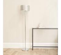 Valuelights Bonita Silver Glitter Droplet Shade Floor Lamp With Led Bulb Silver