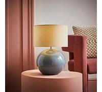 Valuelights Bosco Eucalyptus Ceramic Table Lamp With Natural Drum Shade