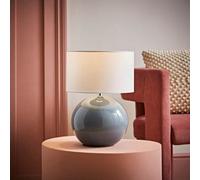 ValueLights | Eucalyptus Ceramic Table Lamp with White Fabric Drum Lampshade Living Room Bedside Light | Table Lamps, Home Décor & Improvement Essential