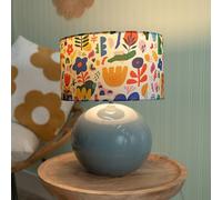 Valuelights Bosco Eucalyptus Teal Globe Ceramic Table Lamp With Jungle Lamp Shade Multi One Size