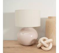 Bosco Natural Stone Globe Ceramic Table Lamp with Fabric Lamp Shade and LED Bulb ValueLights Natural One Size
