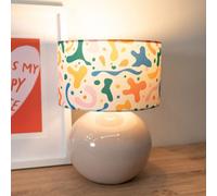 Bosco Natural Stone Globe Ceramic Table Lamp with Abstract Shapes Lamp Shade ValueLights Multi One Size