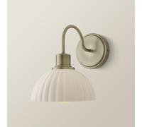 ValueLights | Bourton Brushed Gold Wall Light with Ribbed Dome Shade and Bulb | Wall Light, Home Décor & Improvement Essential | Bulb Included