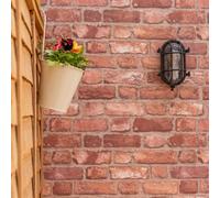 Valuelights Bow Black Nautical Oval Bulkhead Ip64 Outdoor Wall Light