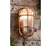 ValueLights Bow Copper Outdoor Wall Bulkhead Light - Size: 20 x 14 x 10cm - Orange - Wilko