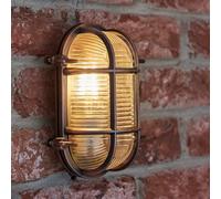ValueLights Bow Oval Bulkhead IP64 Outdoor Garden Wall Light with Warm White Bulb in Copper ValueLights Copper
