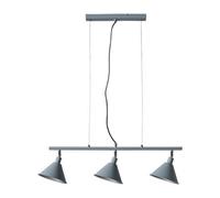 Valuelights Brisner 3 Way Suspended Ceiling Light With Grey/silver Metal Cone Shades - Includes 4W Led Golfball Bulb 3000K