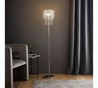 Valuelights Bronte Chrome And Jewel Droplet Floor Lamp