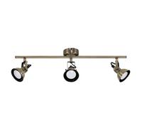 ValueLights Brunel 3 Way Antique Gold Ceiling Bar Spotlight ValueLights Gold