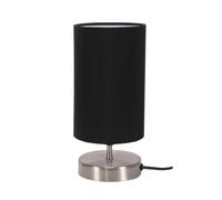 ValueLights | Brushed Chrome Cylinder Touch Dimmer Table Lamp with Black Fabric Shade Bedside Light | Table Lamps, Home Décor & Improvement Essential