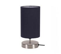 ValueLights | Brushed Chrome Cylinder Touch Dimmer Table Lamp with Navy Blue Fabric Shade | Table Lamps, Home Décor & Improvement Essential
