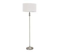 ValueLights Maggie Black Velvet Chrome Candlestick Floor Lamp