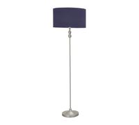 ValueLights Maggie Navy Shade Chrome Candlestick Floor Lamp with Bulb