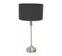 Maggie Brushed Chrome Candlestick Table Lamp with Fabric Drum Shade and LED Bulb ValueLights Black One Size