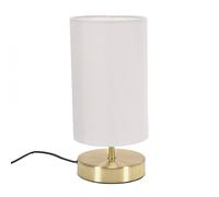 ValueLights | Brushed Gold Cylinder Touch Dimmer Table Lamp with White Fabric Shade Bedside Light Bedside Light | Table Lamps, Home Décor & Improvement Essential | Included LED Bulb