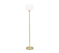 ValueLights | Brushed Gold Metal Stem Floor Lamp with Pink Tinted Glass Globe Shade | Floor Lamps & Torchieres, Home Décor & Improvement Essential | Includes Bulb