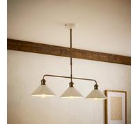 Valuelights Burford White Ceramic Ribbed 3 Drop Diner Bar Pendant Ceiling Light