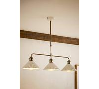 Valuelights Burford White Ceramic Ribbed 3 Drop Diner Bar Pendant Ceiling Light